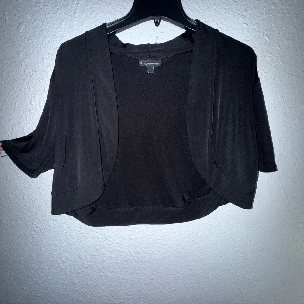 Dressbarn Black Open-Front Cardigan